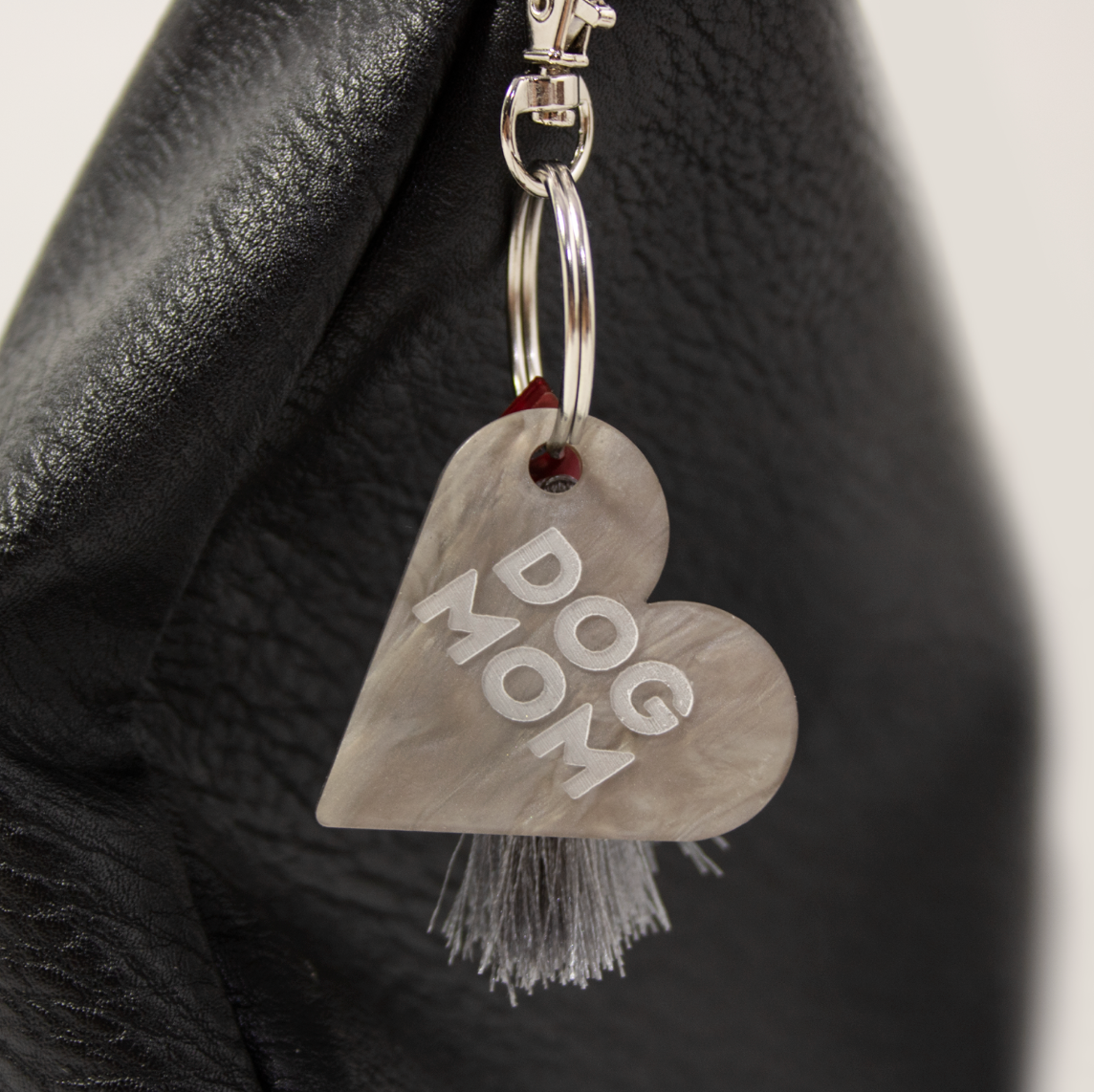 Schlüsselanhänger DOG MOM | Silber
