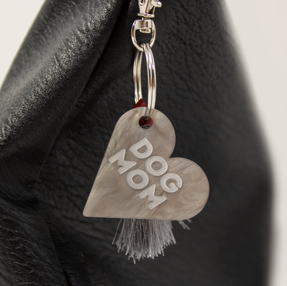 Schlüsselanhänger DOG MOM | Silber