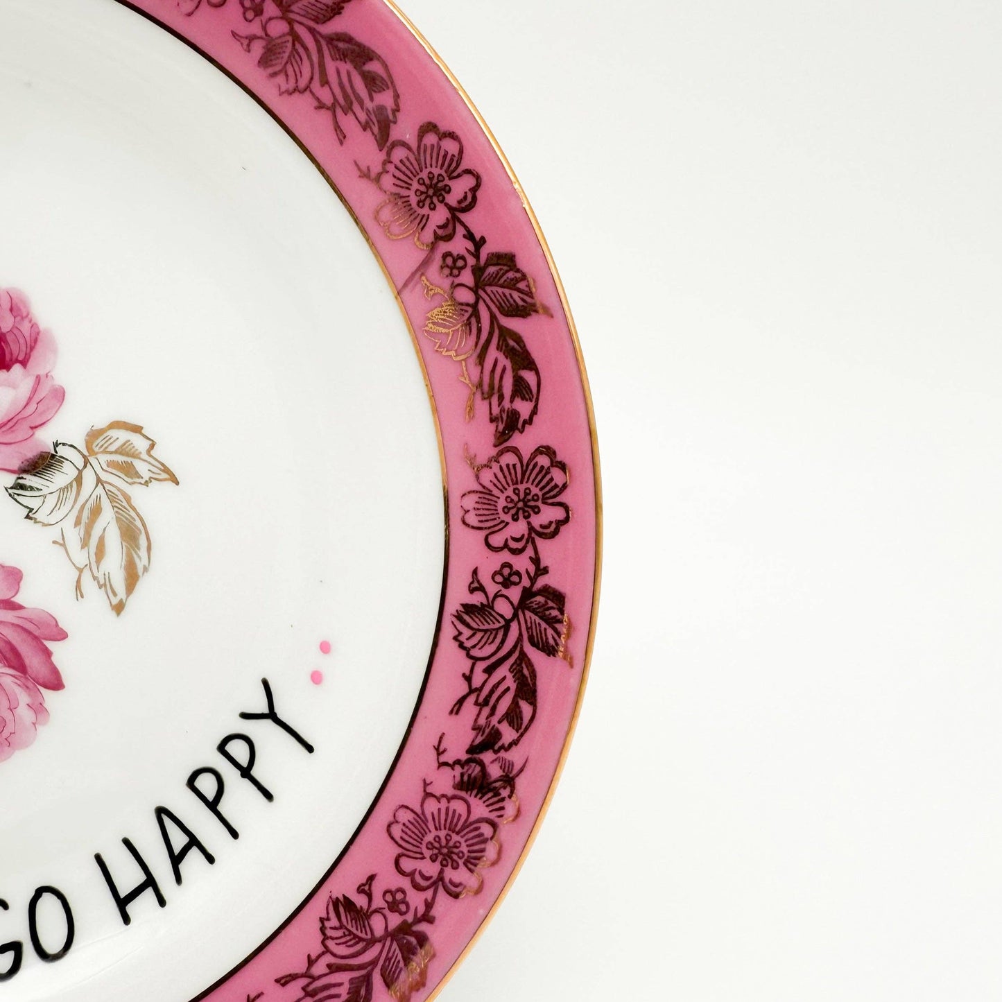 Wandteller midi FUCK LUCKY GO HAPPY "pinkish"