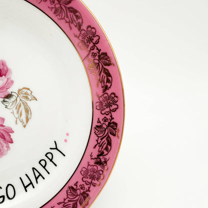 Wandteller midi FUCK LUCKY GO HAPPY "pinkish"