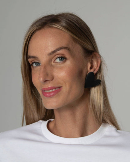 Herz-Ohrringe | Schwarz