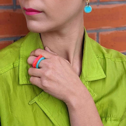 Statement-Ring-Set aus Acryl – 3 Ringe im modernen Farb-Mix