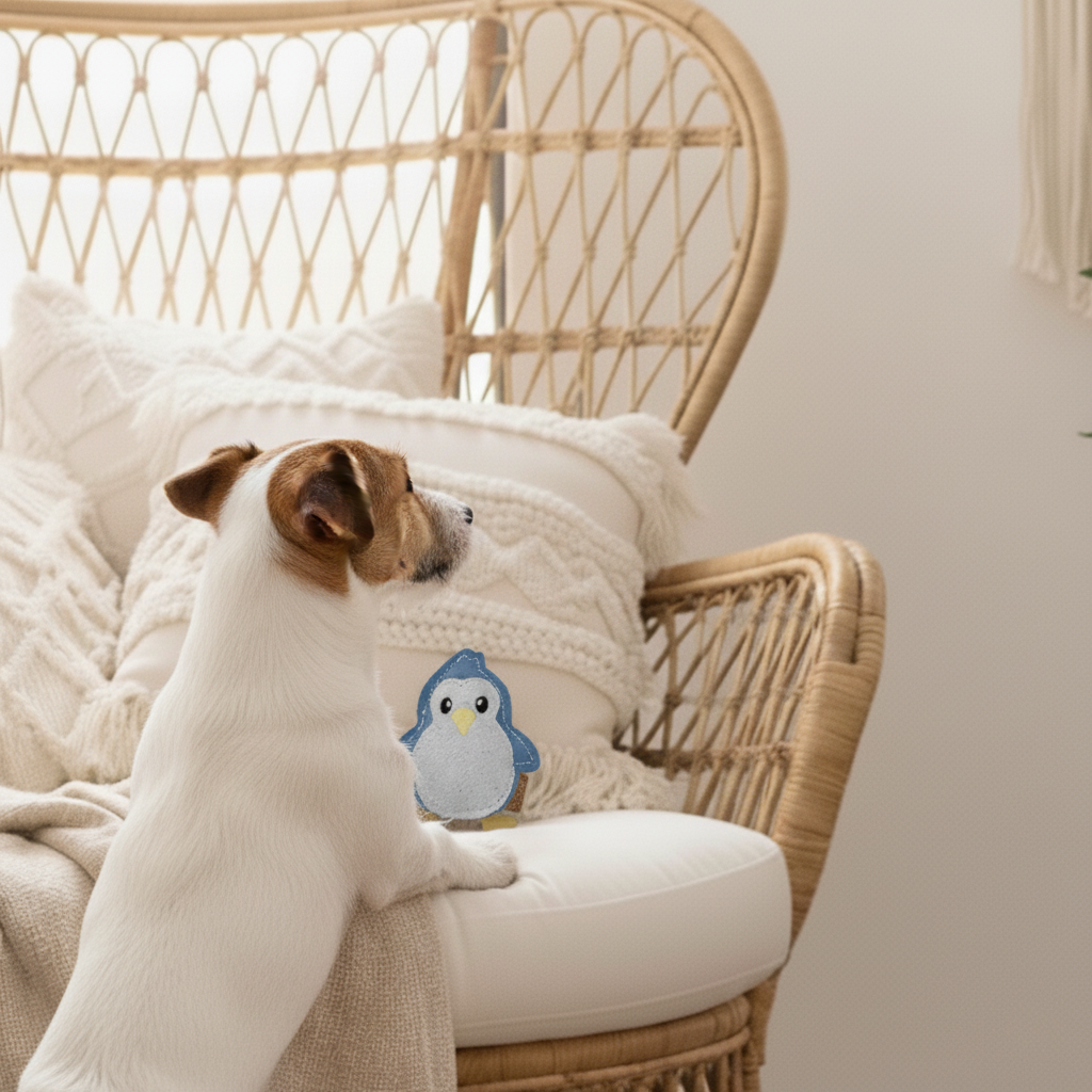 Hundespielzeug "Pinguin" aus Leder