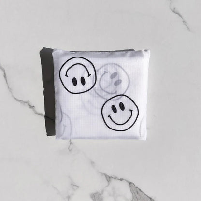 Shopping Bag Smiley Weiß/Schwarz