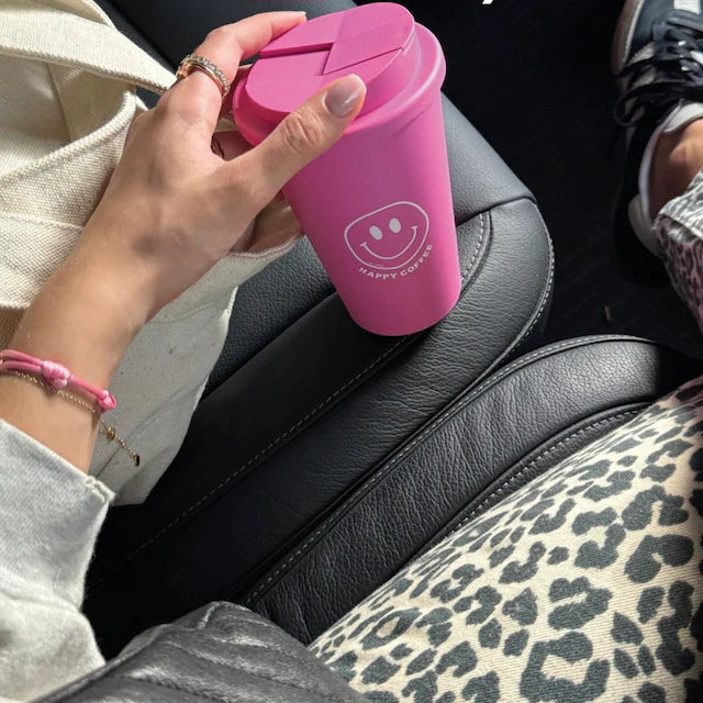 To Go Becher HAPPY COFFEE | Pink