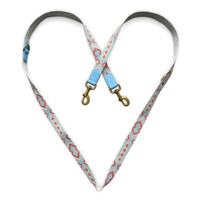 Hundeleine Premium 3fach verstellbar Coral/Blau