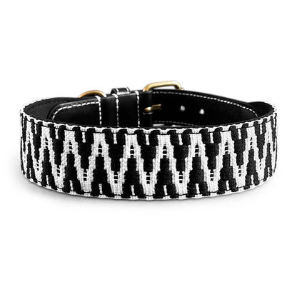 Premium Hundehalsband Gepolstert | Schwarz/Weiß