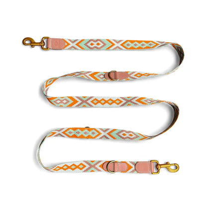 Hundeleine Premium 3fach verstellbar Mint/Orange