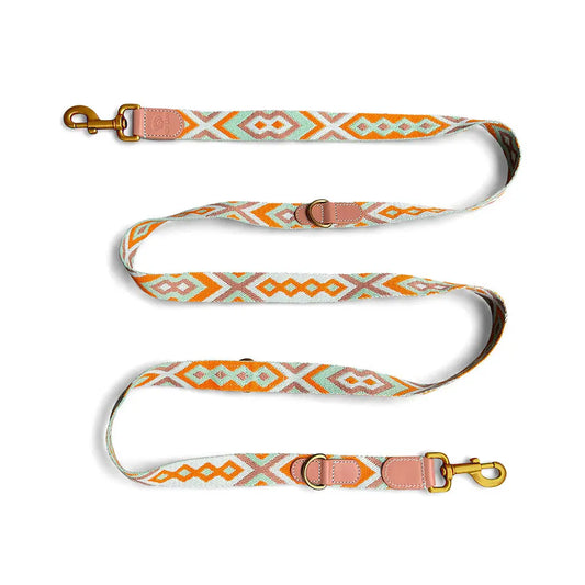 Hundeleine Premium 3fach verstellbar Mint/Orange